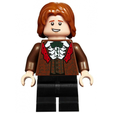 ron weasley - reddish brown suit shirt with ruffle