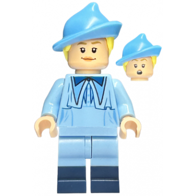 fleur delacour - bright light blue robe smiling surprised