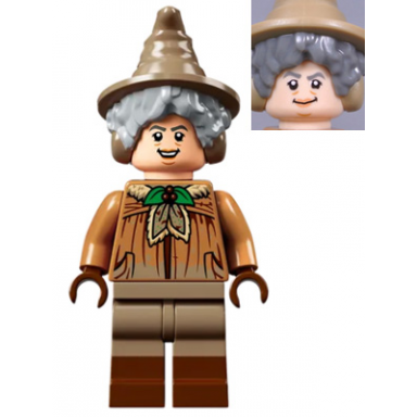 professor pomona sprout - dirty cloak dark tan legs with reddish brown boots