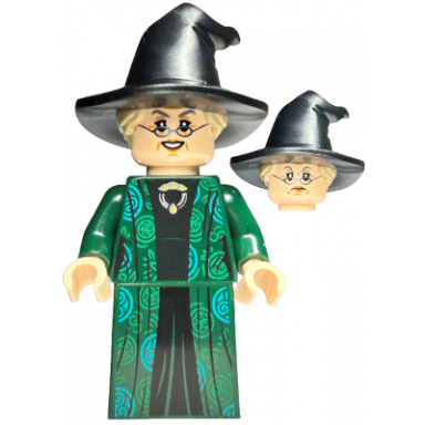 professor minerva mcgonagall - dark green robe over black dress hat with hair