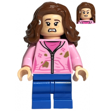 hermione granger - bright pink jacket with stains angry scared head