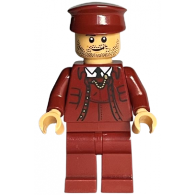 train conductor - male dark red suit and hat medium tan head