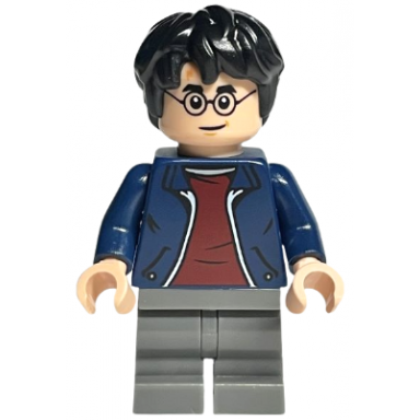 harry potter - dark blue jacket with dark red shirt dark bluish gray medium legs black hair