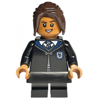 ravenclaw student - black skirt and short legs with dark bluish gray stripes