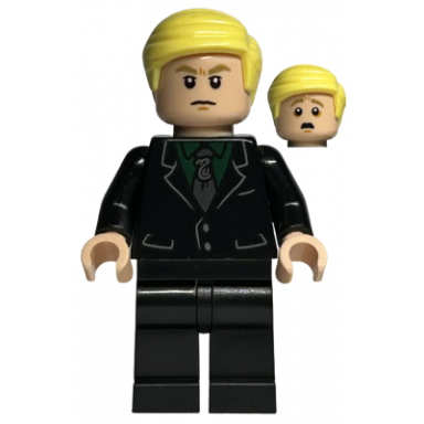 draco malfoy - black suit slytherin tie neutral scared