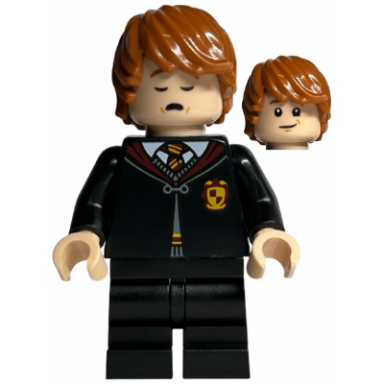 ron weasley - gryffindor robe clasped black medium legs sleeping awake