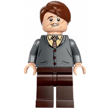 professor remus lupin - dark bluish gray cardigan tan shirt