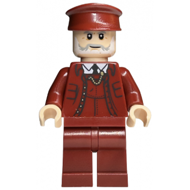 train conductor - male dark red suit and hat light nougat head