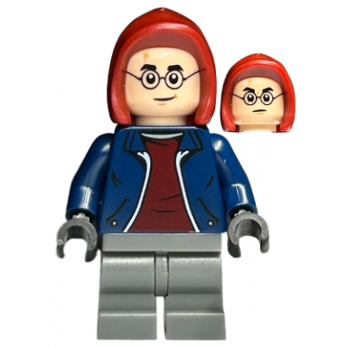 harry potter - dark blue jacket with dark red shirt dark bluish gray medium legs dark red hood