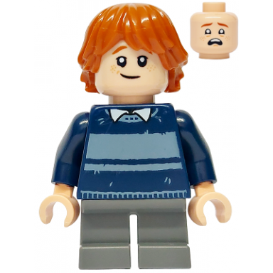 ron weasley - dark blue striped sweater dark bluish gray short legs
