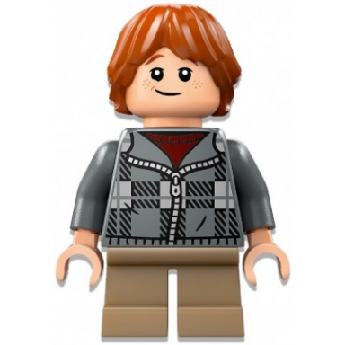 ron weasley - dark bluish gray plaid jacket dark tan short legs