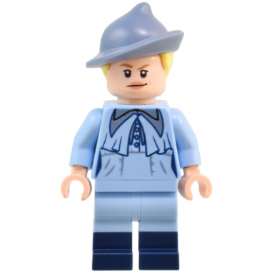 fleur delacour - bright light blue robe smirking scared
