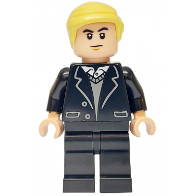 draco malfoy - black suit dark bluish gray sweater
