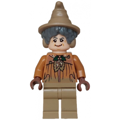 professor pomona sprout - dirty cloak dark green holly brooch dark tan legs