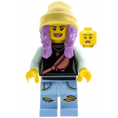 parker l jackson - black top with beanie open mouth smile scared