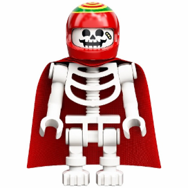 skeleton - red cape and helmet bent arms douglas elton el fuego