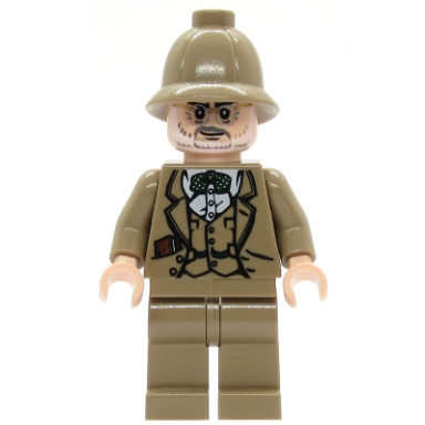 professor henry jones sr - dark tan pith helmet diary in pocket