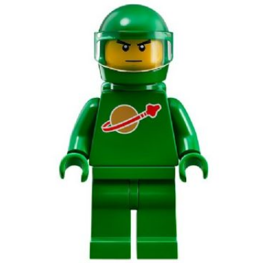 classic space - green with air tanks and motorcycle standard helmet with visor pete