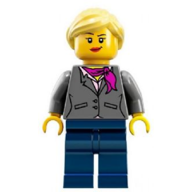 research scientist female magenta scarf