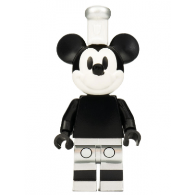 mickey mouse - vintage metallic silver shorts white hat with silver top