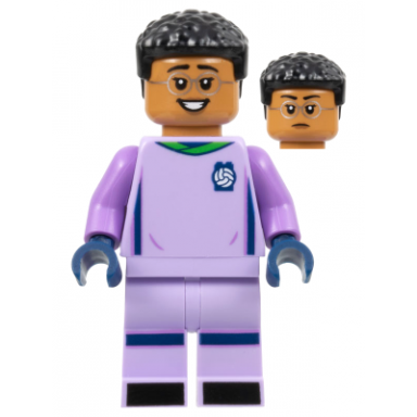 soccer goalie female lavender uniform medium nougat skin short black hair