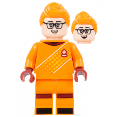 soccer goalie female orange uniform light nougat skin orange hair