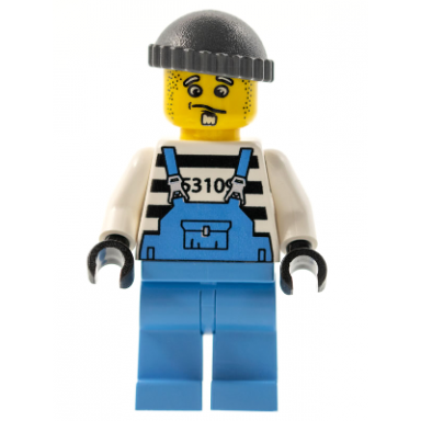 xtreme stunts brickster henchman with medium blue overalls 1 dark bluish gray knit cap