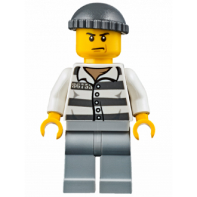 police - jail prisoner 86753 prison stripes dark bluish gray knit cap scowl