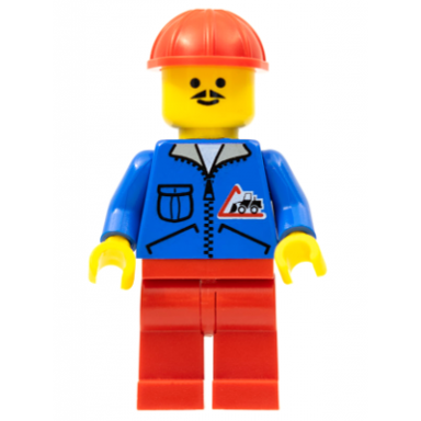 bulldozer logo - red legs red construction helmet