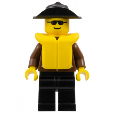 jacket brown - black legs black wide brim hat life jacket