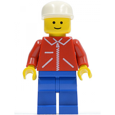 jacket red with zipper - red arms - blue legs white cap