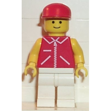 jacket red with zipper - yellow arms - white legs red cap
