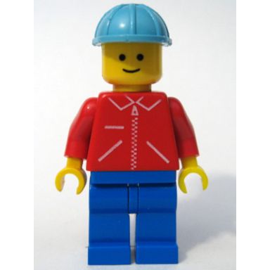 jacket red with zipper - red arms - blue legs maersk blue construction helmet
