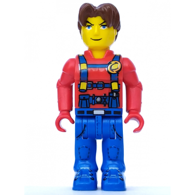 jack stone - red jacket blue overalls and blue legs