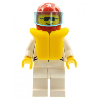 jacket 2 stars white - white legs red helmet 7 white stars trans-light blue visor