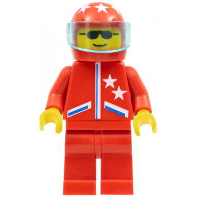 jacket 2 stars red - red legs red helmet 7 white stars trans-light blue visor