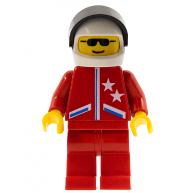 jacket 2 stars red - red legs white helmet black visor