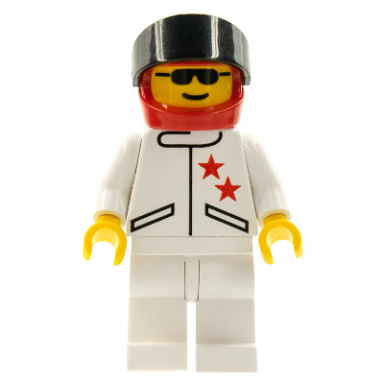 jacket 2 stars white - white legs red helmet black visor