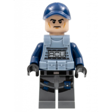 acu trooper - male dark blue cap light nougat head sand blue body armor vest