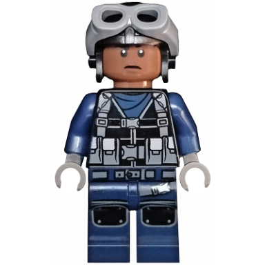 acu pilot - male black aviator cap with dark bluish gray goggles reddish brown head