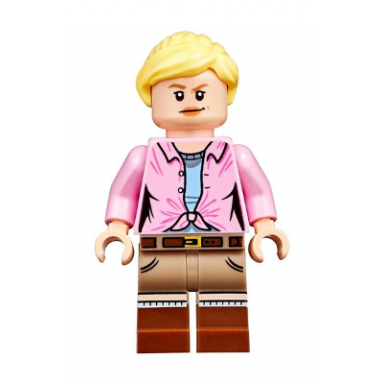 dr ellie sattler - bright pink shirt ponytail and swept sideways fringe