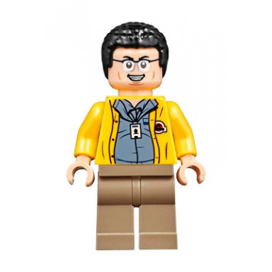 dennis nedry - jurassic park logo on back