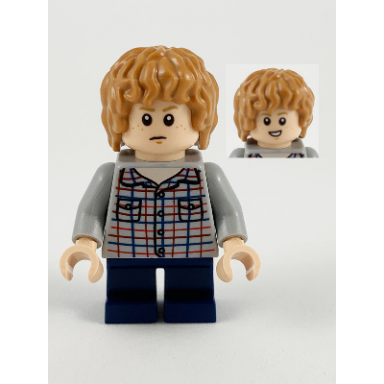 gray mitchell - light bluish gray shirt dark blue short legs