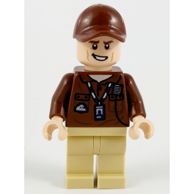 park worker - male reddish brown shirt and cap tan legs