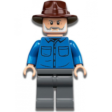 dr alan grant - blue shirt dark brown fedora