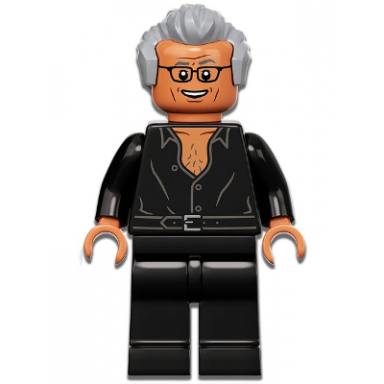 dr ian malcolm - partially open shirt light bluish gray hair