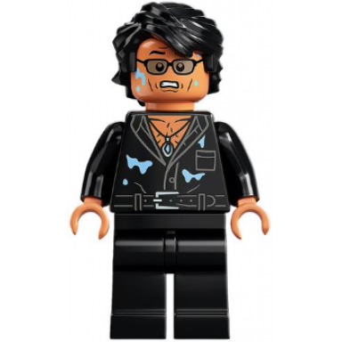dr ian malcolm - partially open shirt with pocket and water stains