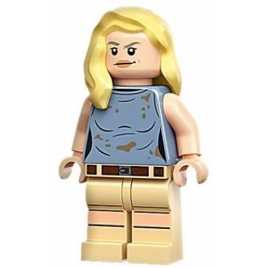 dr ellie sattler - sand blue sleeveless shirt hair over shoulder