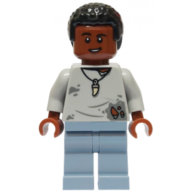 darius bowman - light bluish gray torn shirt sand blue legs