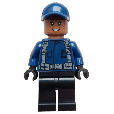 acu guard driver - female dark blue cap black legs smile